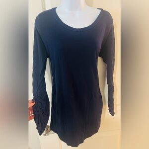 Women's Navy Long Sleeve Maternity Top